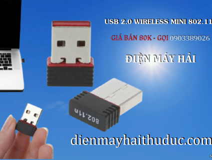 USB 2.0 Wireless Mini 802.11N giá 80K/ cái xài được cho PC và Laptop