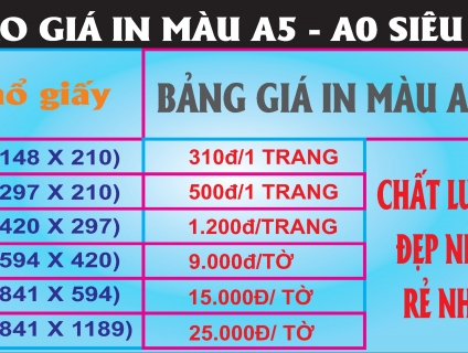 Dịch vụ in ấn giá siêu siêu rẻ, tiết kiệm được rất nhiều chi phí