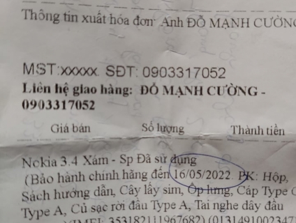 Nokia 3.4 đã sử dụng full pk BH 5/2022