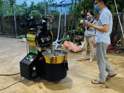 Máy rang cà phê 3kg 5kg 10kg phù hợp cho quán cà phê.