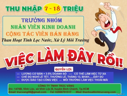 Tuyển Nhân viên/ Cộng tác viên kinh doanh THAN HOẠT TÍNH