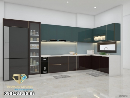 Tủ bếp inox cánh kính Diamond kitchen – Nơi nuôi dưỡng hạnh phúc