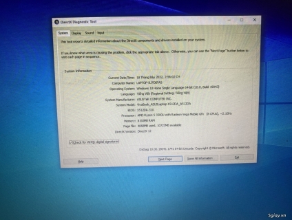 Asus Vivobook AMD Ryzen 5 3500U cần ra đi, giá sinh viên