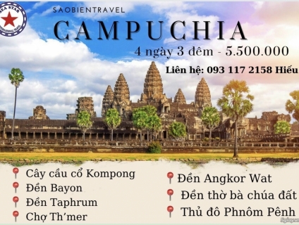 Campuchia 4N3Đ (SiemRiep)