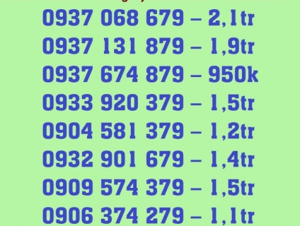 Chuyên Sim Thần Tài Lộc Phát Mobi Trả Trước 09