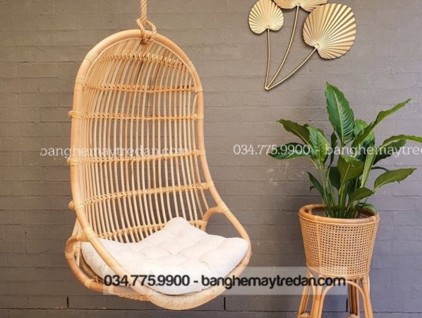 Xích đu mây tre đan tự nhiên