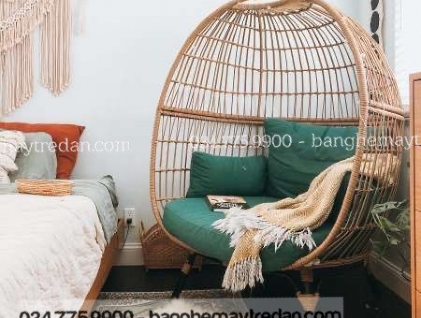 Ghế mây nhựa decor ban công