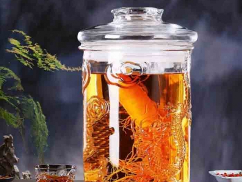 Bình Thủy Tinh Ngâm Rượu Trụ Rồng 10L (Không Vòi), Ngâm Đinh Lăng