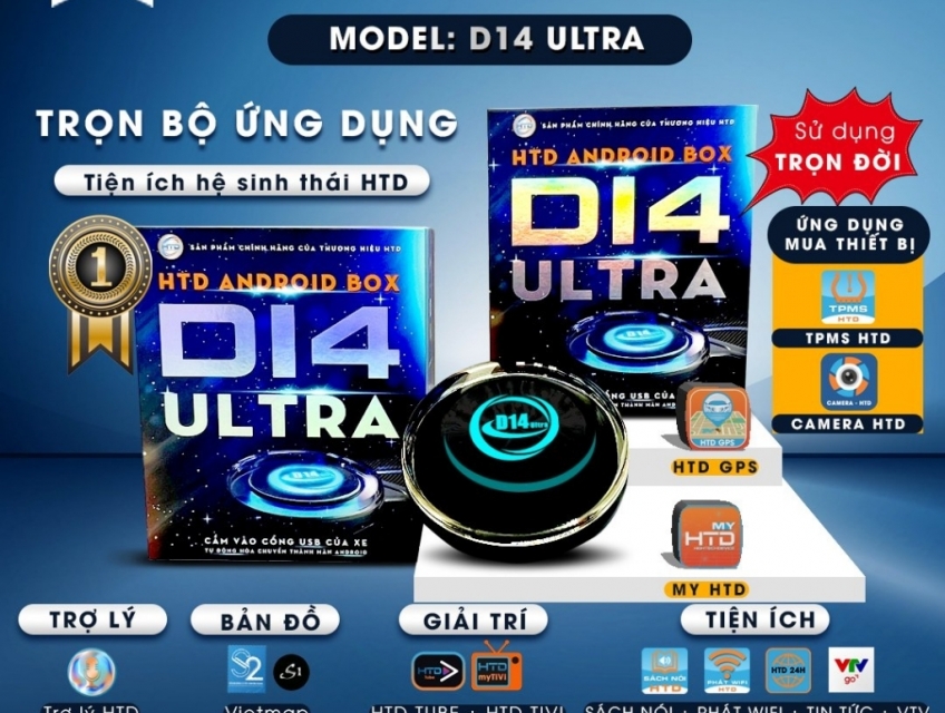 Thiết bị công nghệ thông minh Android Box D14 Ultra HTD