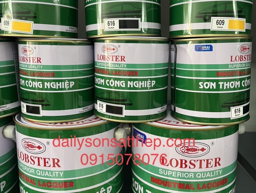 Mua sơn thơm công nghiệp Lobster đen 616 800ml, 3L