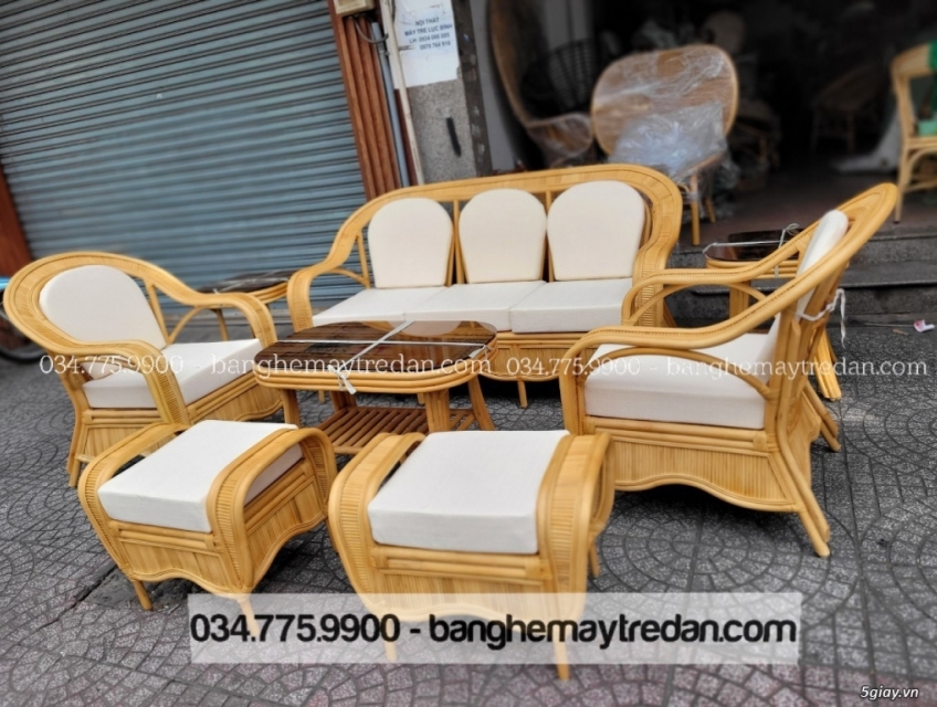 Bộ bàn ghế mây phòng khách truyền thống