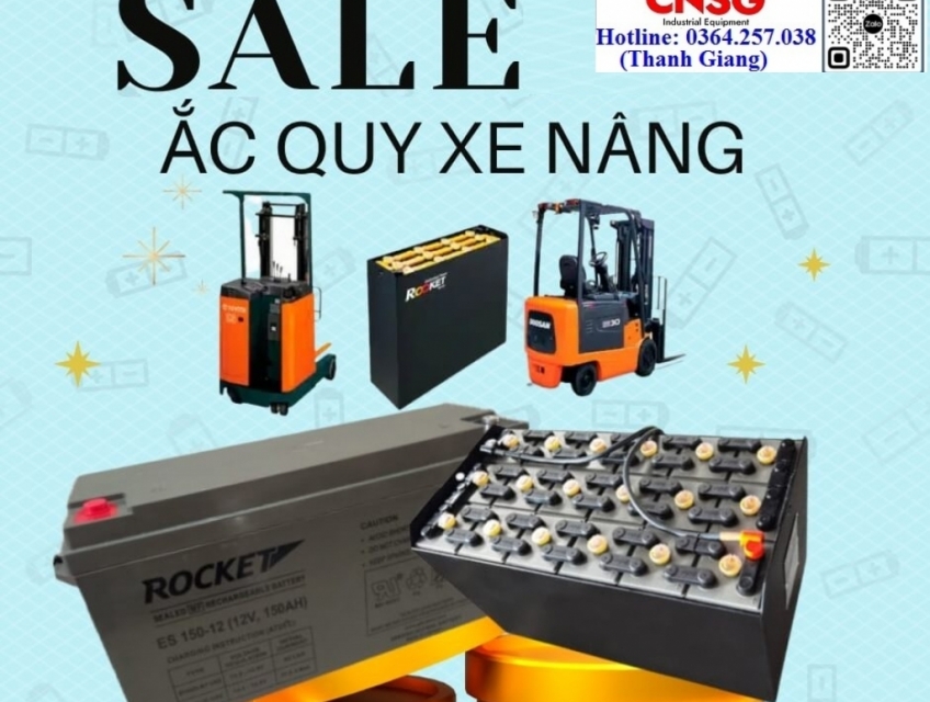 Ắc quy xe nâng 24V-48V-72V/210Ah, giá hấp dẫn nhất trên Toàn quốc