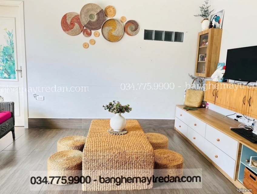 Bàn ghế trà đạo bằng lục bình