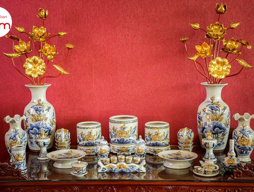 Bộ đồ thờ gốm sứ cao cấp Bát Tràng chất lượng ở những điểm nào?