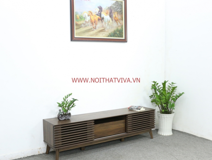 Kệ Tivi Nhập Khẩu Cao Cấp Chân Cao Màu Óc Chó Cửa Lùa Hiện Đại Giá Rẻ