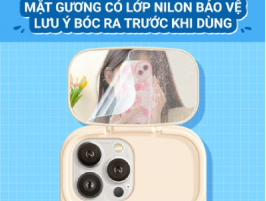 Ốp lưng iphone gương selfie Happy Friend