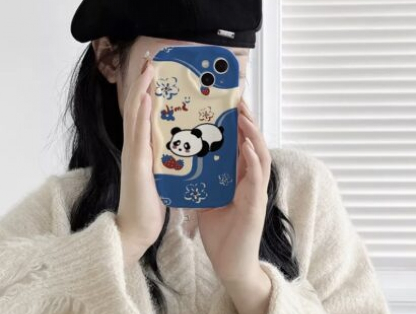 Ốp lưng iphone cạnh sóng nổi Gấu Trúc