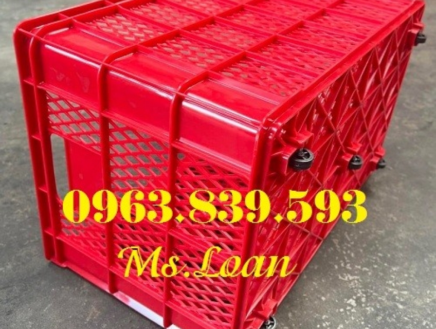 Sóng hở 5 bánh xe đựng nguyên vật liệu, rổ nhựa 5 bánh xe / 0963839593