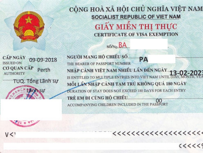 Dịch vụ làm giấy miễn thị thực Việt Nam 5 năm