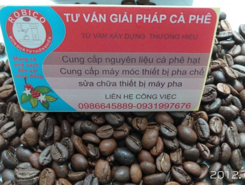 Cà phê hạt nguyên chất 70% Robusta 30% Arabica mức rang rang medium
