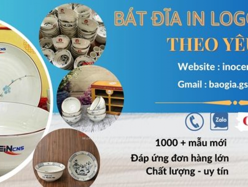 Cung Cấp Bát Đĩa In Logo Làm Quà Tặng Giá Rẻ Tại HCM