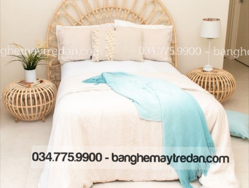 Giường mây đuôi công đẹp, giá tốt