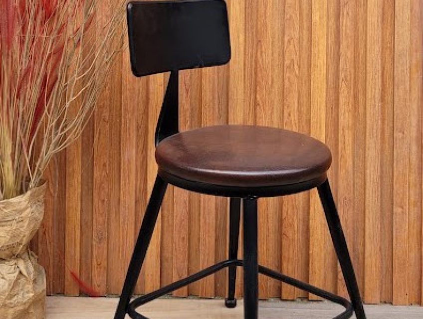 Ghế cafe sắt nệm lưng tole