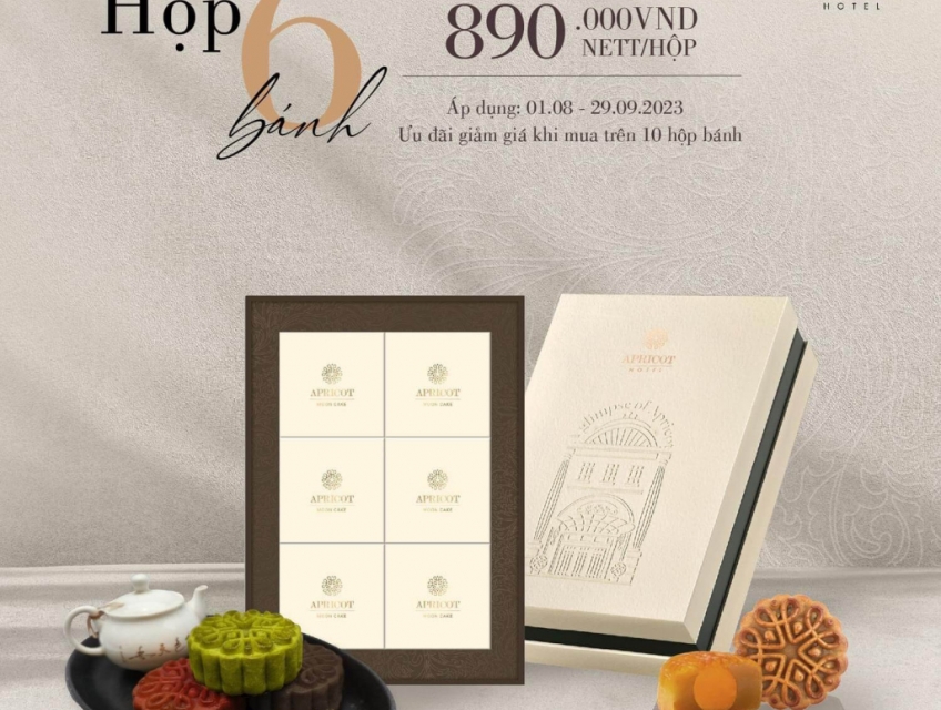 Bánh trung thu khách sạn Apricot 2023 – Hộp 6 bánh