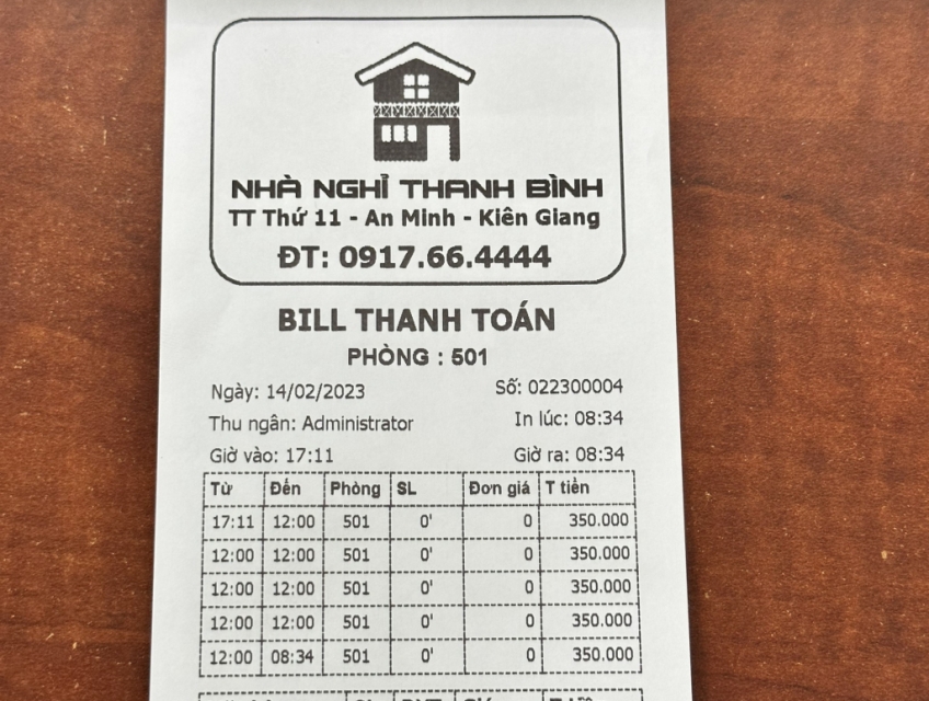 Máy tính tiền cho khách sạn giá rẻ trọn gói : 0917.66.4444