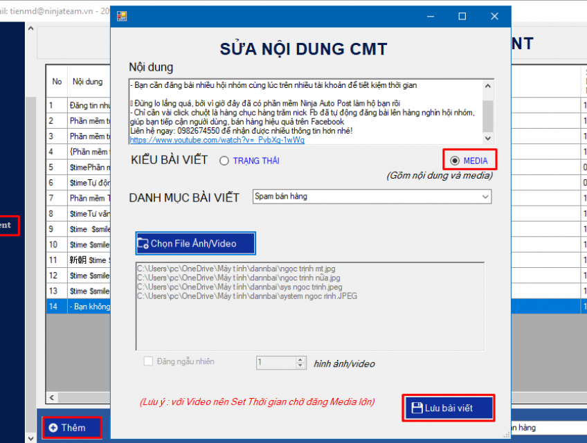 Phần Mềm Auto Comment Group Facebook - Ninja Auto Potst