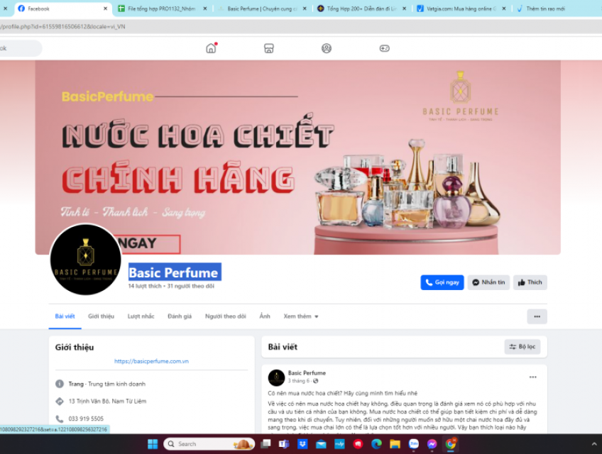 Basic Perfume là thương hiệu phân phối nước hoa chính hãng, nước hoa c