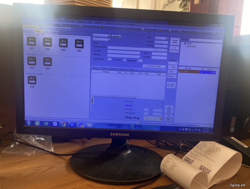 Chuyên lắp đặt máy tính tiền cho khahs sạn : 0917.66.4444
