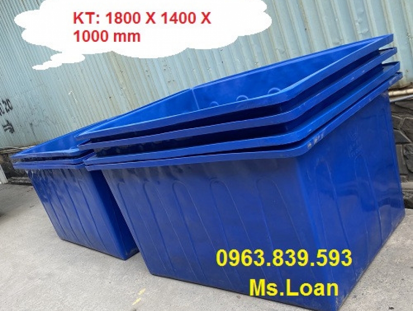 Bồn nhựa nuôi cá dung tích 2000L chữ nhật / lh 0963 839 593 Ms.Loan