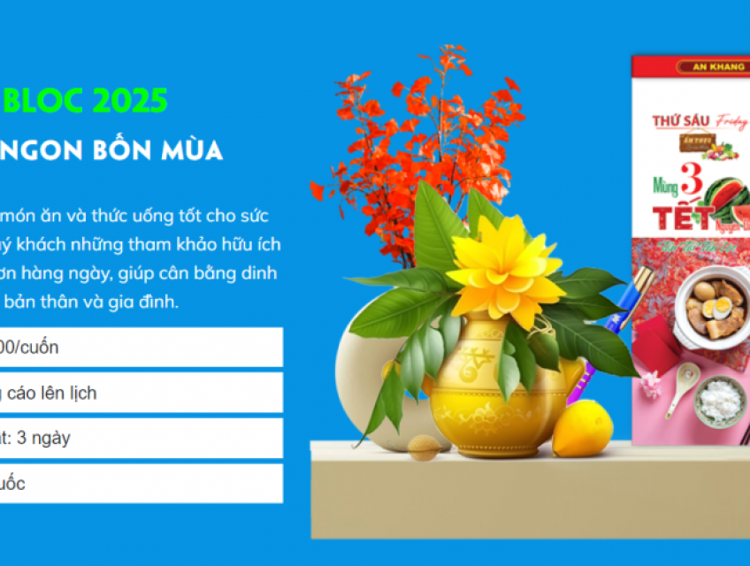 MẪU LỊCH BLOC 365 MÓN NGON BỐN MÙA