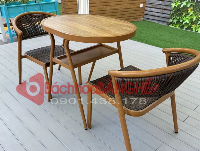 Bộ bàn ghế cafe ban công, cafe sân vườn xếp gọn 280