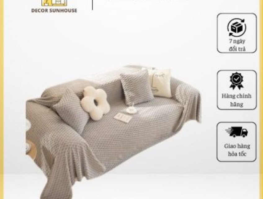 Thảm Trải Sofa Làm Bằng Vải Bông Dày Siêu Mềm Không Trơn
