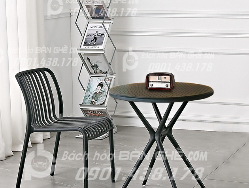 Bộ bàn tròn nhựa ghế nhựa cafe trà sữa trong nhà ngoài trời 284