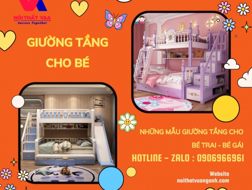 Xưởng sản xuất giường ngủ 2 tầng cho bé trai bé gái tại hcm