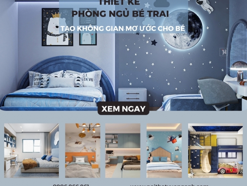Trọn gói thiết kế phòng ngủ bé trai dưới 30tr