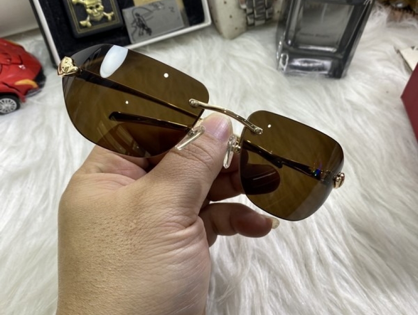 Kính đầu báo  mắt nâu trà đẹp chất chơi cho nam nữ