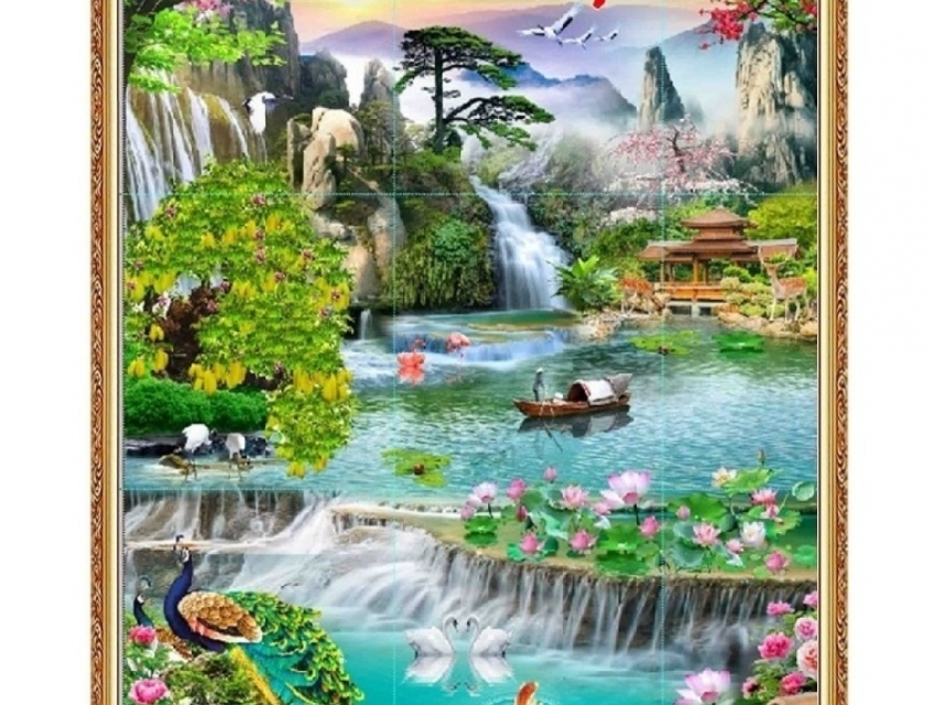 Tranh gạch 3d ốp tường phong cảnh đẹp - SCX44