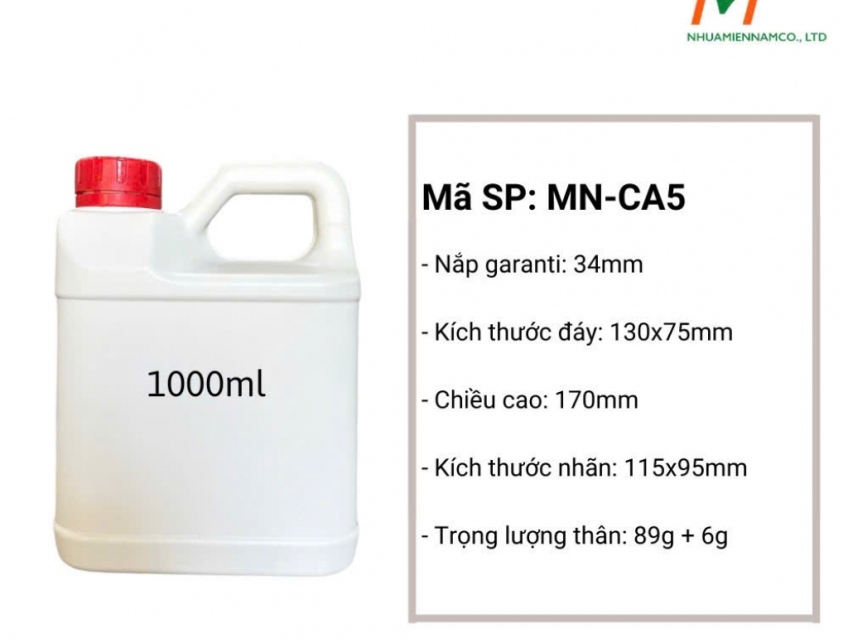 Can Nhựa 1000ml