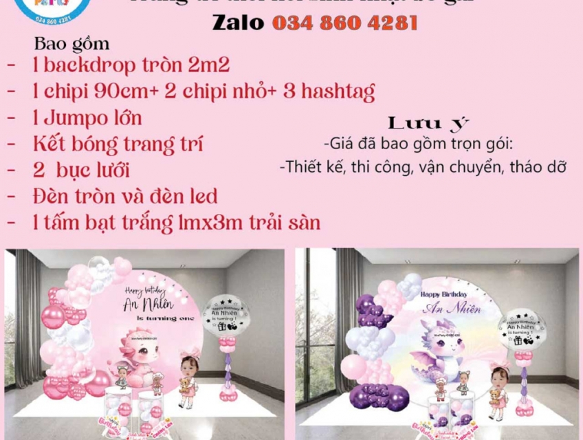 Gói trang trí thôi nôi 3 triệu – Bao gồm những gì?