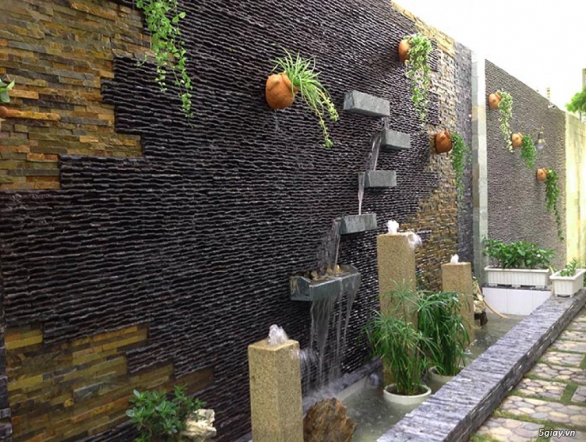 Thi công thác nước chảy trên tường