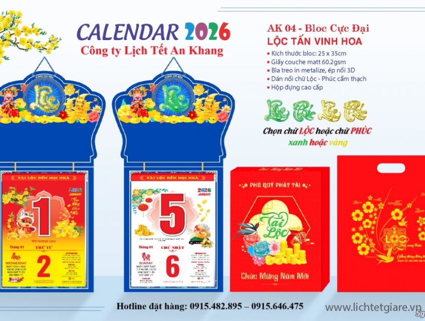Địa Chỉ Cung Cấp Lịch Tết 2026 Bính Ngọ Giá Tốt Nhất