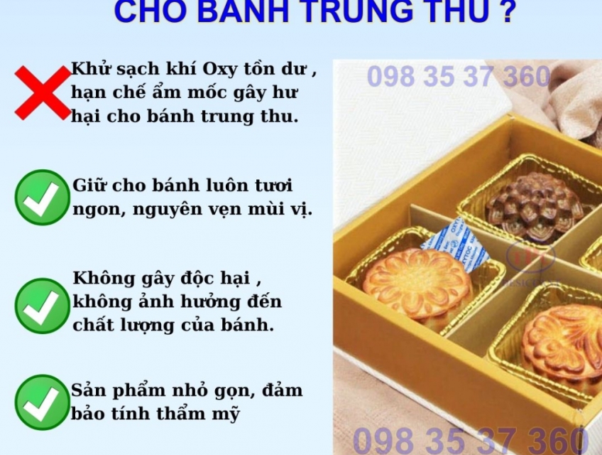 Tại sao nên dùng gói hút Oxy cho bánh trung thu