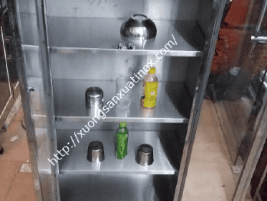 Tủ inox úp bát đĩa 4 tầng