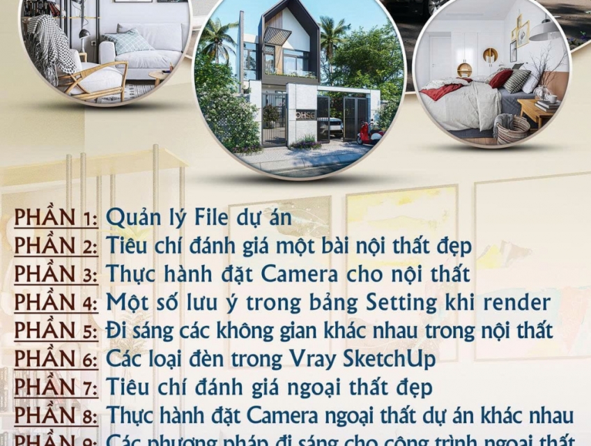 DẠY KÈM VRAY RENDER SKETCHUP ONLINE