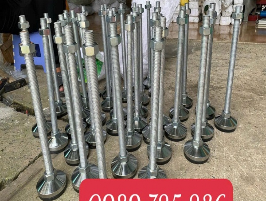 Ứng dụng của chân tăng chỉnh M16x150, D60