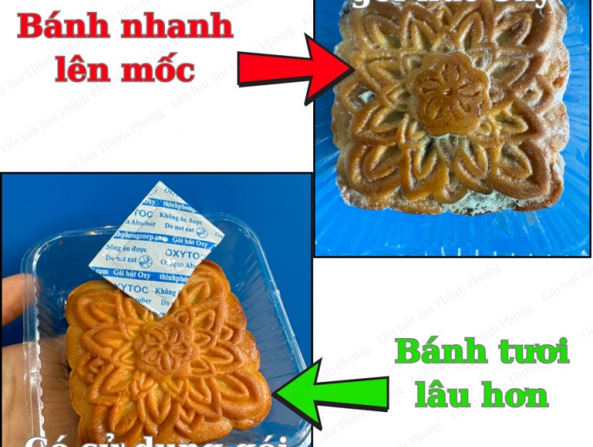 Gói hút Oxytoc bảo quản bánh Trung Thu tươi ngon hạn chế ẩm mốc